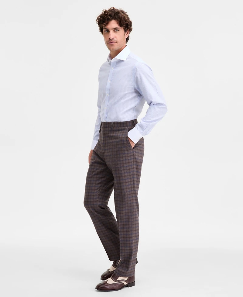 Tayion Collection Men's Classic-Fit Plaid Suit Separate Pants