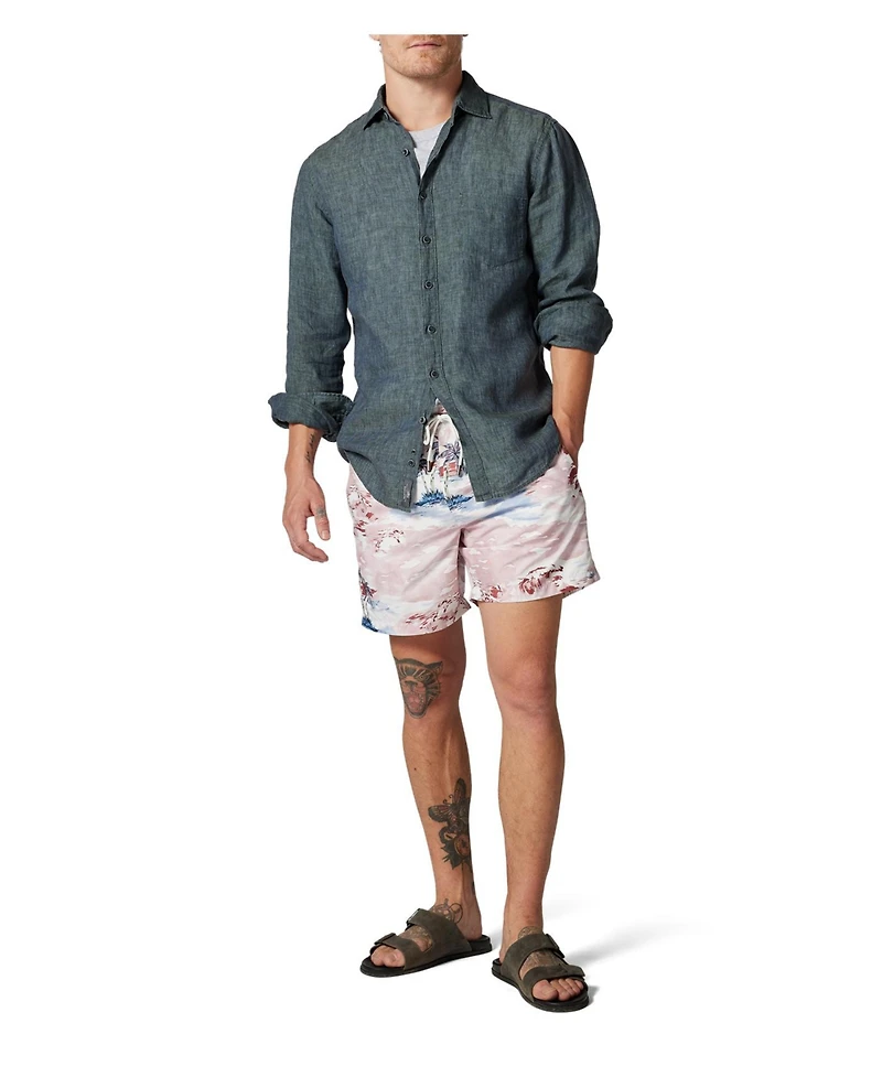 Rodd Gunn Men's Coromandel Linen Long Sleeve Slim Fit Shirt