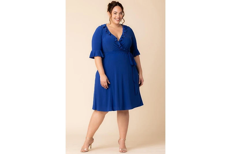 Kiyonna Plus Size Barcelona Midi Wrap Dress