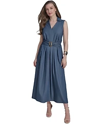 Halston Women's Belted Maxi Dress