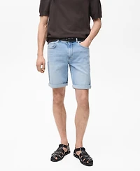 Mango Men's Slim-Fit Denim Bermuda Shorts