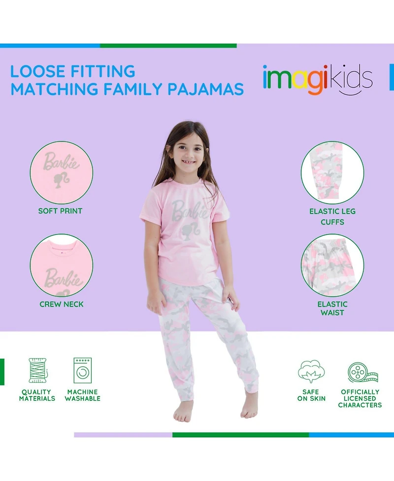 Barbie Girls Matching Family Pajama Shirt Pants Sleep Set