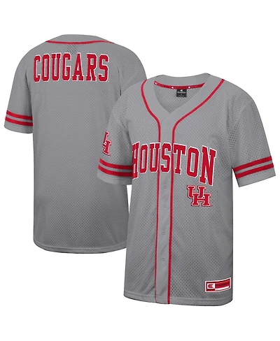 Colosseum Men's Gray Houston Cougars Free Spirited Baseball Jersey