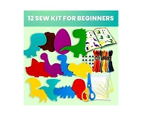 Quokka Kids Crafts Ages 4-8 Diy Beginner Needle and Thread Kit - 12 Sewing Basic