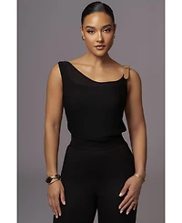 Jluxlabel Women's Shanti Faux Buckle Top