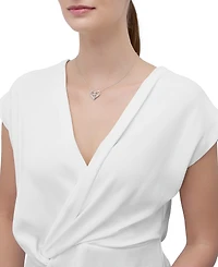 Lab-Created Pink Sapphire (1/3 ct. t.w.) & Diamond (1/10 ct. t.w.) Mama Heart Pendant Necklace in Rhodium-Plated & 14k Yellow Gold-Plated Sterling Sil