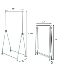 Clothes Drying Rack, Extendable Foldable Heavy Duty Clothing Rack with Hanging Rod