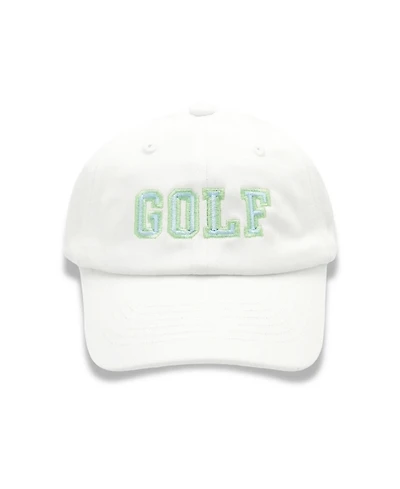 Bits & Bows Boys Golf Baseball Hat in White