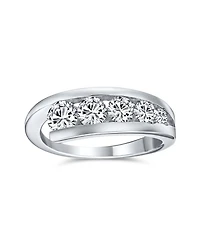 Bling Jewelry Modern Graduated Cubic Zirconia Cz Statement Band Ring .925 Sterling Silver