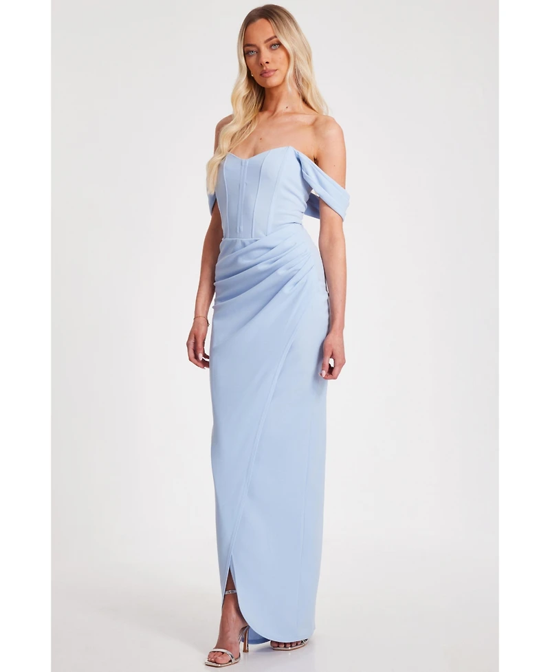 Quiz Women's Corset Detail Scuba Crepe Maxi