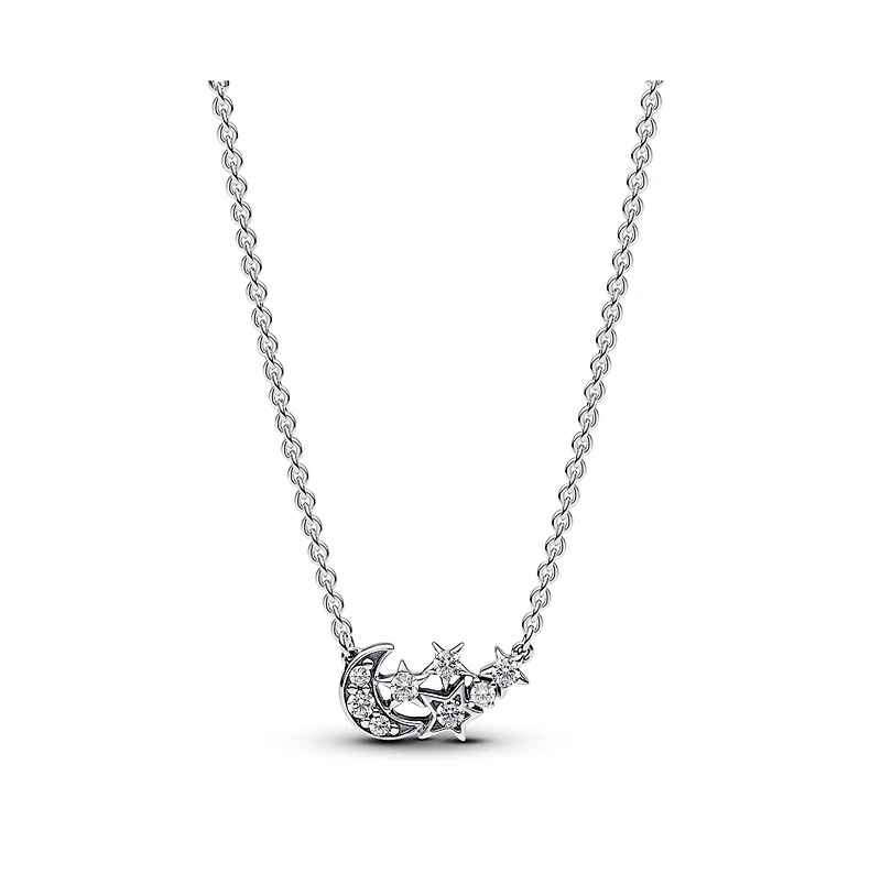 Pandora Sparkling Moon Star Collier Pendant Necklace