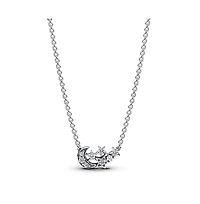 Pandora Sparkling Moon Star Collier Pendant Necklace