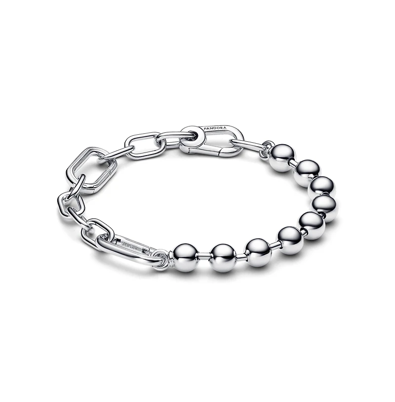 Pandora Sterling Silver Sparkling Bead Link Chain Bracelet