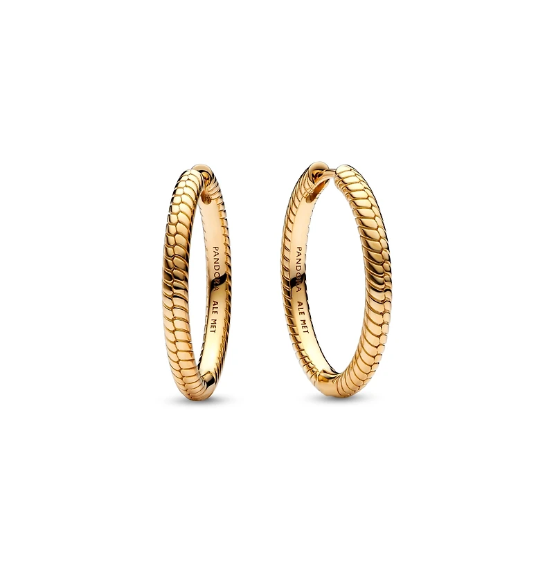 Pandora Gold-Plated Moments Charm Hoop Earrings