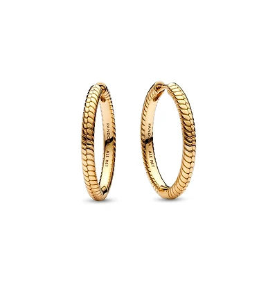 Pandora Gold-Plated Moments Charm Hoop Earrings