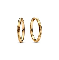Pandora Gold-Plated Moments Charm Hoop Earrings
