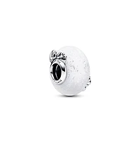 Pandora Glittery White Murano Glass Mom Love Charms