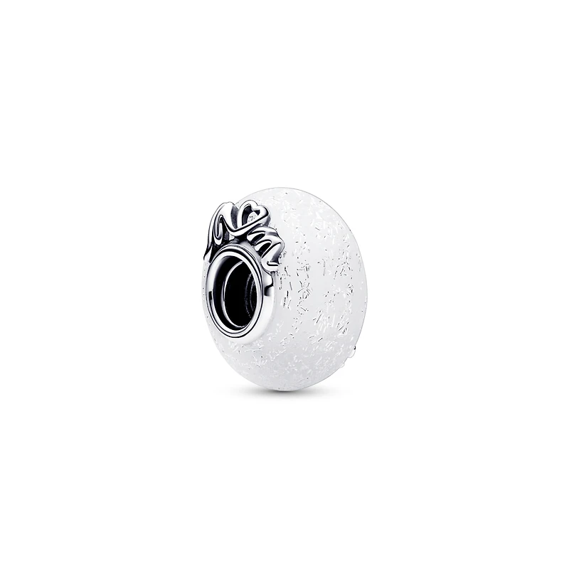 Pandora Glittery White Murano Glass Mom Love Charms