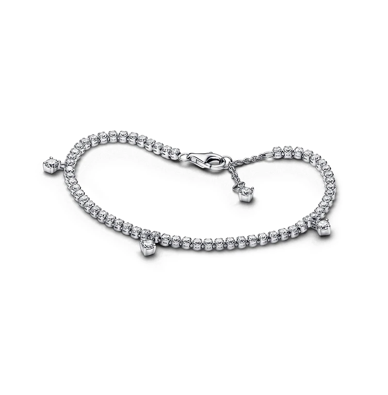 Pandora Sterling Silver Sparkling Drops Tennis Bracelet