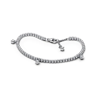 Pandora Sterling Silver Sparkling Drops Tennis Bracelet