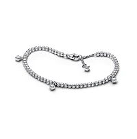 Pandora Sterling Silver Sparkling Drops Tennis Bracelet