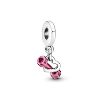 Pandora Sterling Silver Dumbbell Heart Dangle Charms