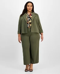 Anne Klein Plus Drapey 3/4-Sleeve Open-Front Jacket