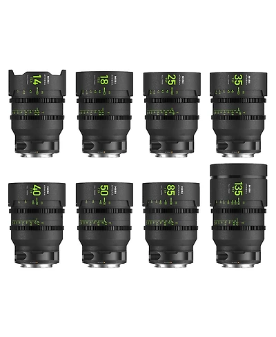 NiSi Athena Prime Cine Master 8-Lens Kit with 14mm T2.4, 25mm, 35mm, 40mm, 50mm, 85mm T1.9, 18mm, 135mm T2.2 Lens, Includes Filter Holder, Canon Rf