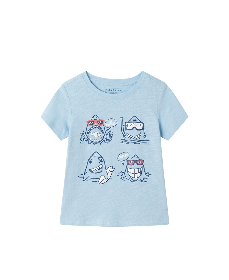 Andy & Evan Toddler Boys Toddler/Child Short Sleeve Tee French Terry Set