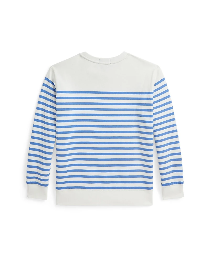 Polo Ralph Lauren Big Boys Striped Polo Bear Fleece Sweatshirt