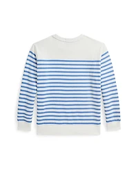 Polo Ralph Lauren Big Boys Striped Polo Bear Fleece Sweatshirt