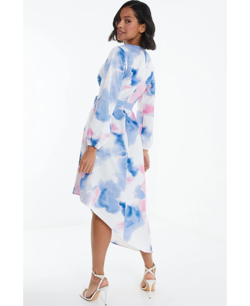 Quiz Women's Satin Asymmetric Wrap Dress