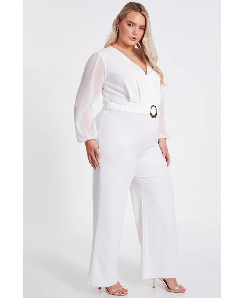 Quiz Plus Chiffon Wrap Buckle Jumpsuit