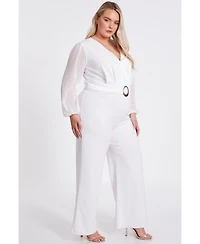 Quiz Plus Chiffon Wrap Buckle Jumpsuit