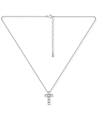 Giani Bernini Round Cubic Zirconia Chunky Cross Pendant Necklace, 16" + 2" extender