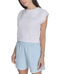 Calvin Klein Performance Women's Sleeveless Puff-Logo Cropped Top