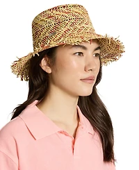 Steve Madden H-Coley Coastal Chevron Straw Bucket Hat