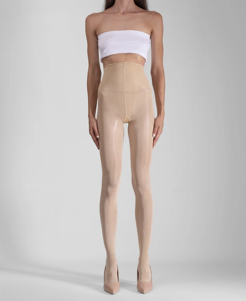 Lechery Women's Lustrous Silky Shiny 40 Denier Semi-Opaque High-Waist Pantyhose Tights SKU11003