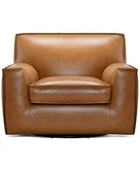 Glympton 44" Leather Swivel Chair, Exclusively at Macy's