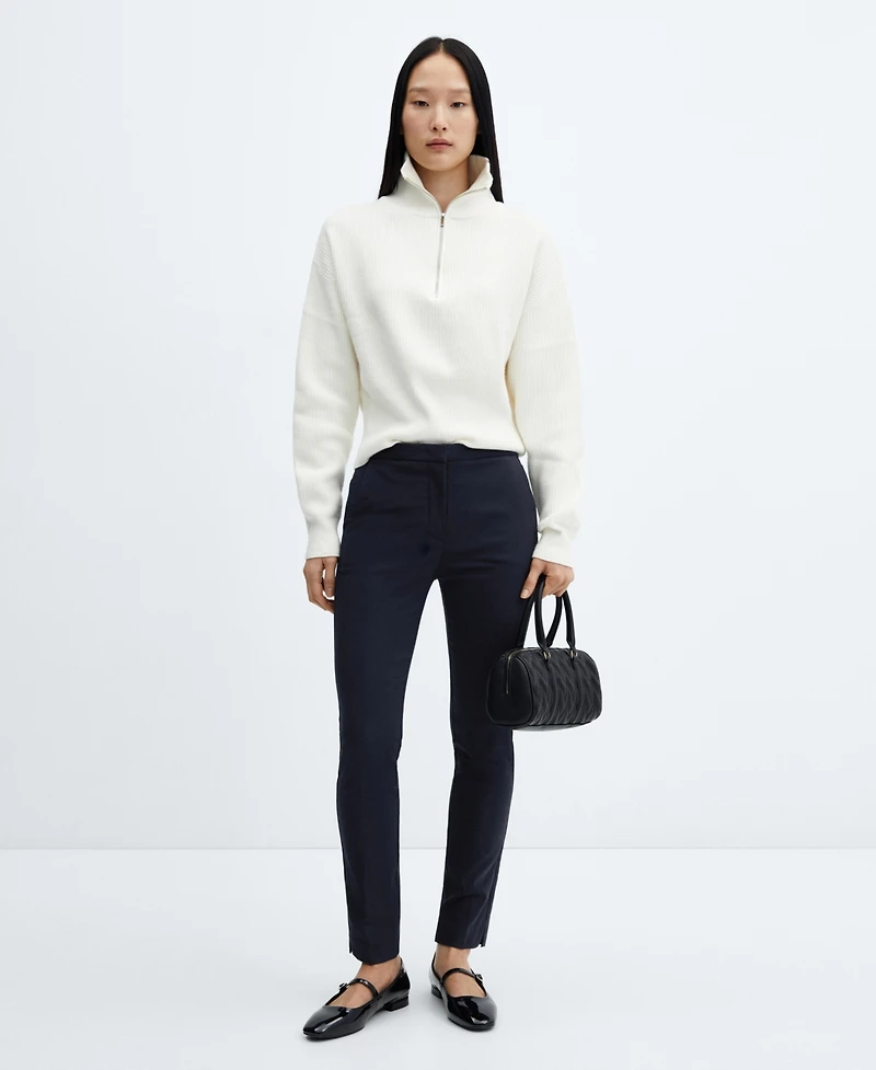 Mango Women's Cropped Slim Fit Pants