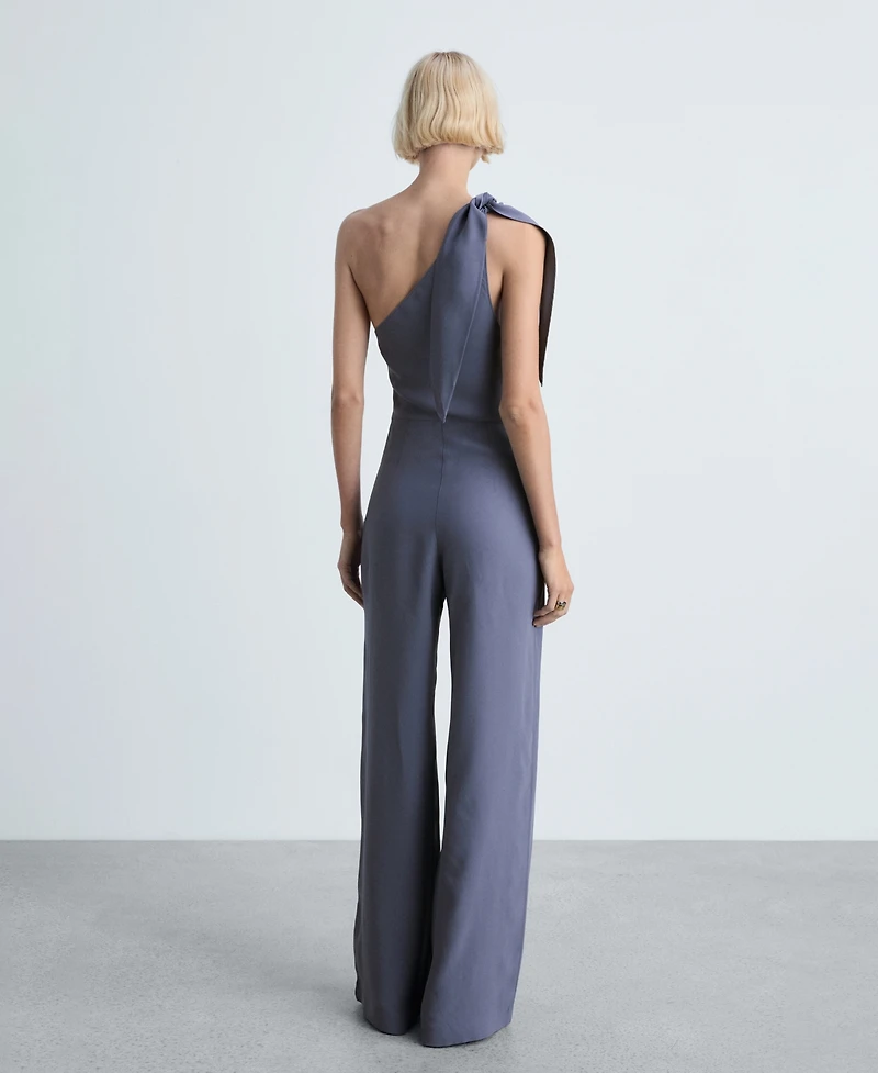 Mango Women's Asymmetrical Satin Jumpsuit