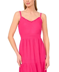 CeCe Women's V-Neck Sleeveless Tiered Maxi Dress