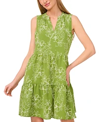 CeCe Women's Floral Sleeveless Baby Doll Dress