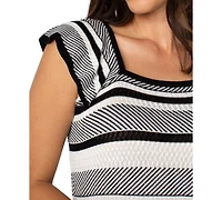 Liverpool Los Angeles Women's Ruffled-Sleeve Sweater