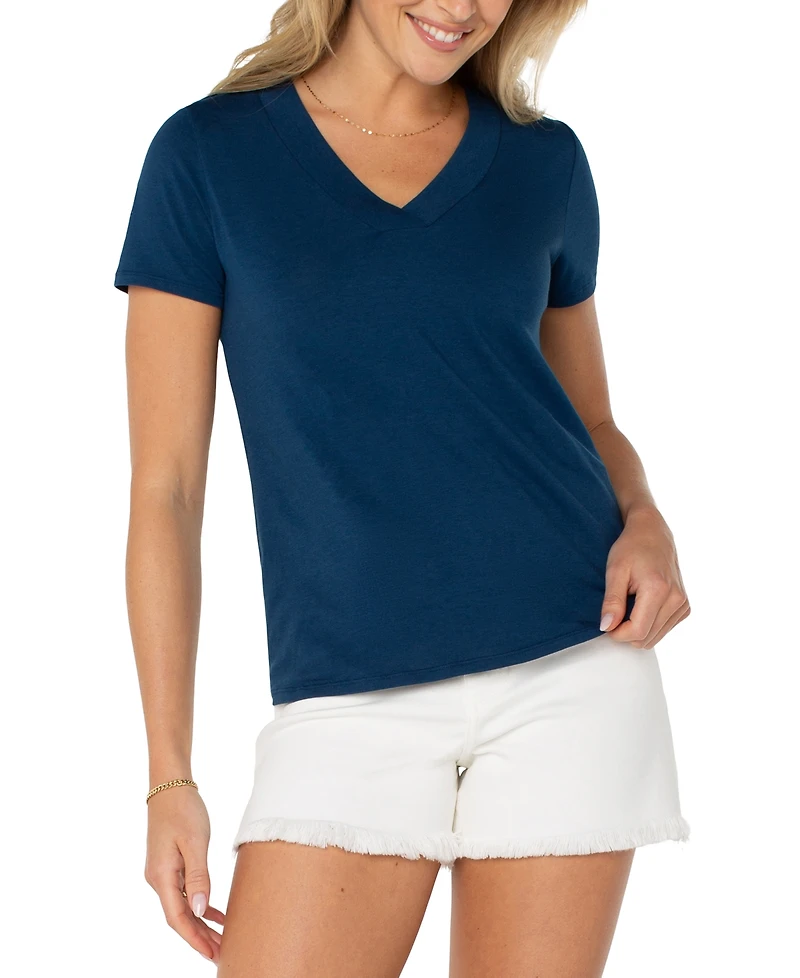 Liverpool Los Angeles Women's Short-Sleeve Knit Tee