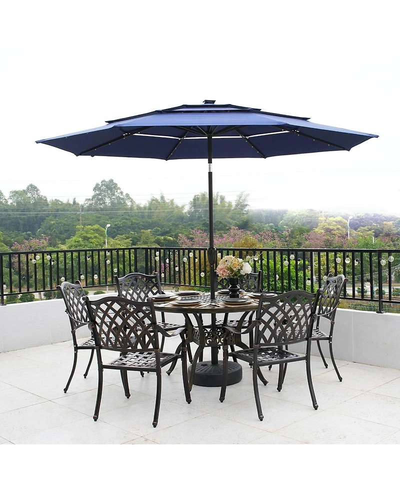 Mondawe Outdoor Cast Aluminum Dining Armchair