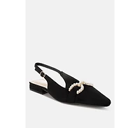 Salova Pearl-Studded Horsebit Flats