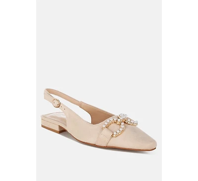 Salova Pearl-Studded Horsebit Flats