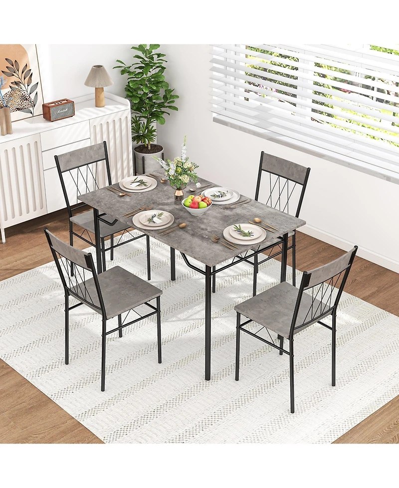 5-Piece Dining Table Set for 4 with Kitchen and Chairs