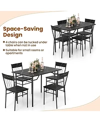 5-Piece Dining Table Set for 4 with Kitchen and Chairs